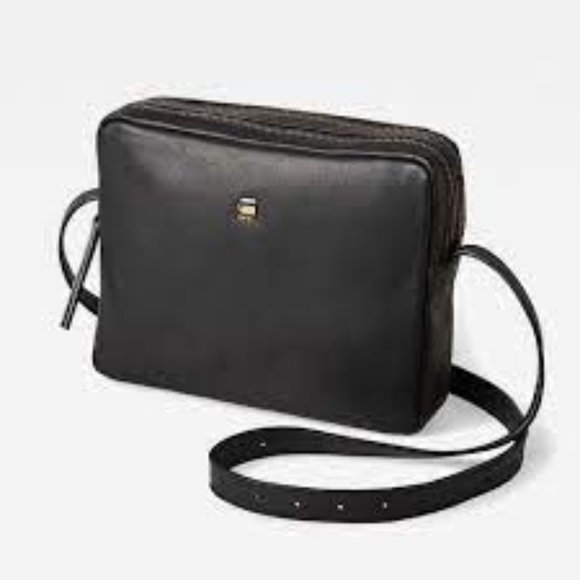 G-Star Handbags - G-Star Raw Mozoe Black Leather Shoulder Crossbody Bag